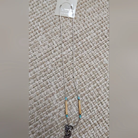 Native American Sterling Silver 925 necklace with beads and pendant 16 i… - Picture 6 of 7